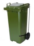 Contentor De Lixo Em Plástico Com Rodas e Pedal 120 Lts - Jsn