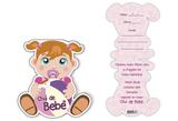 Convite chá de bebê menina - Kid-art