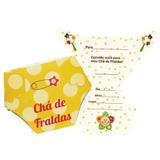 Convite Chá de Fralda Duster Amarelo c/ 08 unidades - Ultrafest