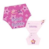 Convite Chá de Fralda Duster Rosa c/ 08 unidades - Ultrafest