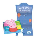 Convite de Aniversário Peppa Pig 08 unidades Regina Festas