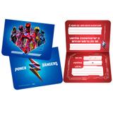 Convite de Aniversário Power Rangers 08 unidades Regina Festas - Festabox