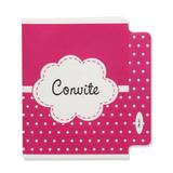 Convite Poá Rosa Pink e Branco 10 unidades Kid Art - Festabox