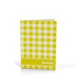 Convite Xadrez Amarelo 8 unidades Kaixote - Festabox