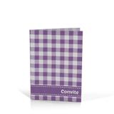 Convite Xadrez Lilás 8 unidades Kaixote - Festabox