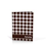 Convite Xadrez Marrom 8 unidades Kaixote - Festabox