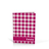 Convite Xadrez Rosa Pink 8 unidades Kaixote - Festabox