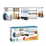 Cook Home 1 Barra Suspensa em Aço Suporte p/ Escorredor Porta Rolo/Tempero Ganchos - Arthi