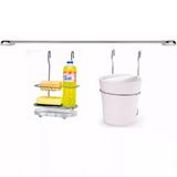 Cook Home 6005 Cozinha Suspensa Suporte Lixeira Detergente Sabão Bucha Barra 60 cm Aço Cromado Arthi