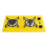 Cooktop 2 Bocas Askoi Amarelo a Gás GLP Superautomático