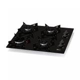 Cooktop 4 Bocas a Gás Mesa Vidro Fit Line Fischer Bivolt Preto