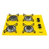 Cooktop 4 Bocas Askoi Amarelo a Gás GLP Superautomático