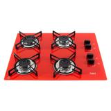 Cooktop 4 Bocas Askoi Vermelho a Gás GLP Superautomático