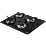 Cooktop 4 bocas Gás GLP mesa de vidro Nardelli NV4 Preto