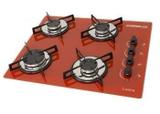 Cooktop 4 Bocas Ultra Rápido GLP Bivolt Vermelho - Chamalux
