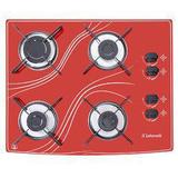 Cooktop 4 bocas vermelho lines safanelli