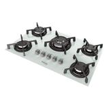 Cooktop 5 Bocas à Gás Itatiaia Vitrum com Tripla-Chama Branco Bivolt