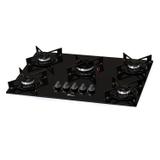 Cooktop 5 Bocas a Gás Mesa Vidro Fit Line Fischer Preto