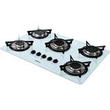 Cooktop 5 Bocas á Gás NV5 Vidro Nardelli Branco