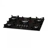 Cooktop 5 Bocas a Gás Tripla Chama Fit Line Fischer Bivolt Preto
