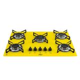 Cooktop 5 Bocas Askoi Amarelo a Gás GLP Superautomático