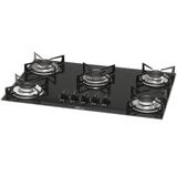 Cooktop 5 bocas Fischer a Gás, Mesa de Vidro - 1642-6985