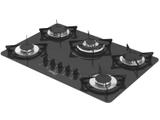 Cooktop 5 Bocas Fogatti V500TC à Gás Natural e GLP - Tripla-Chama Acendimento Automático