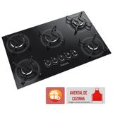 Cooktop 5 Bocas Itatiaia Preto a Gas Bivolt (com Avental)