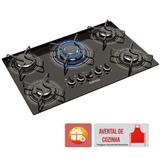 Cooktop 5 Bocas Itatiaia Preto Tripla Chama Central Bivolt (com Avental)