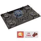 Cooktop 5 Bocas Itatiaia Preto Tripla Chama Central Bivolt (com Luva Termica)