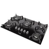 Cooktop 5 Bocas Itatiaia Vitrum Preto Tripla Chama Central Bivolt