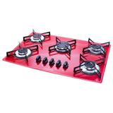 Cooktop 5 Bocas Safanelli Vermelho a Gás GLP Superautomático
