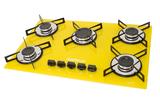 Cooktop 5 Bocas Ultra Rápido GLP Chamalux Bivolt Amarelo