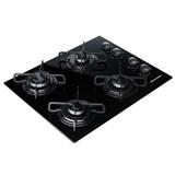 Cooktop A Gás 4 Bocas Brastemp BDD61AEUNA Vidro Preto Bivolt