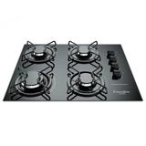 Cooktop a Gás 4 Bocas Esmaltec Gourmet Bivolt Preto