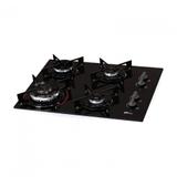 Cooktop à Gás 4 Bocas Fischer Fit Line Tripla Chama Vidro Acendimento Super Automático