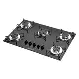 Cooktop á Gás 5 Bocas Atlas Agile Mega Chama Preto - Bivolt 1312001