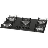 Cooktop a Gás 5 Bocas Fischer 1642 Bivolt Preto