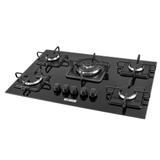 Cooktop A Gás 5 Bocas Tripla Chama Bivolt Preto Built