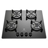 Cooktop a Gás Electrolux 4 Bocas Chama Rápida Vidro Preto Bivolt