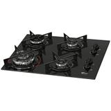 Cooktop a Gás Fischer Fit Line, Preto, 26299-57078, 4 Queimadores, TC Mesa Vidro