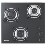 Cooktop a Gás Tramontina 3 Queimadores Brasil em Vidro Temperado Preto