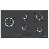 Cooktop a gas tramontina penta side plus 5gg tri 90 em vidro temperado preto