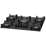 Cooktop Fischer 5 Bocas, a Gás, Mesa Vidro Temperado, Tripla Chama - 26300-57079