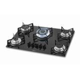 Cooktop Fischer Tripla Chama 5 Bocas Vidro Preto Bivolt