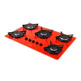 Cooktop Fogatti 5 Bocas à Gás V500x Vermelho