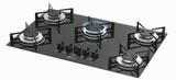 Cooktop Gás Mesa Vidro Fischer 5 Bocas Preto Bivolt
