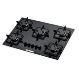 Cooktop Soft 5 Bocas à Gás Vidro Preto Bivolt - Built