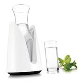 Cooler resfriador em ABS Branco com 1 garrafa de vidro transparente 1 Litro - Vacu vin