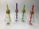 Copo 450 Ml Lampada Pisca Pisca Led Kit 12 Unid Canudo Festa - Braslu